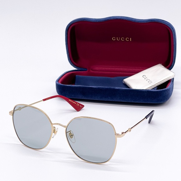 NEW GUCCI GG0415SK 004 GOLD BLUE WOMEN’S SUNGLASSES GUCCI NEW COLLECTION